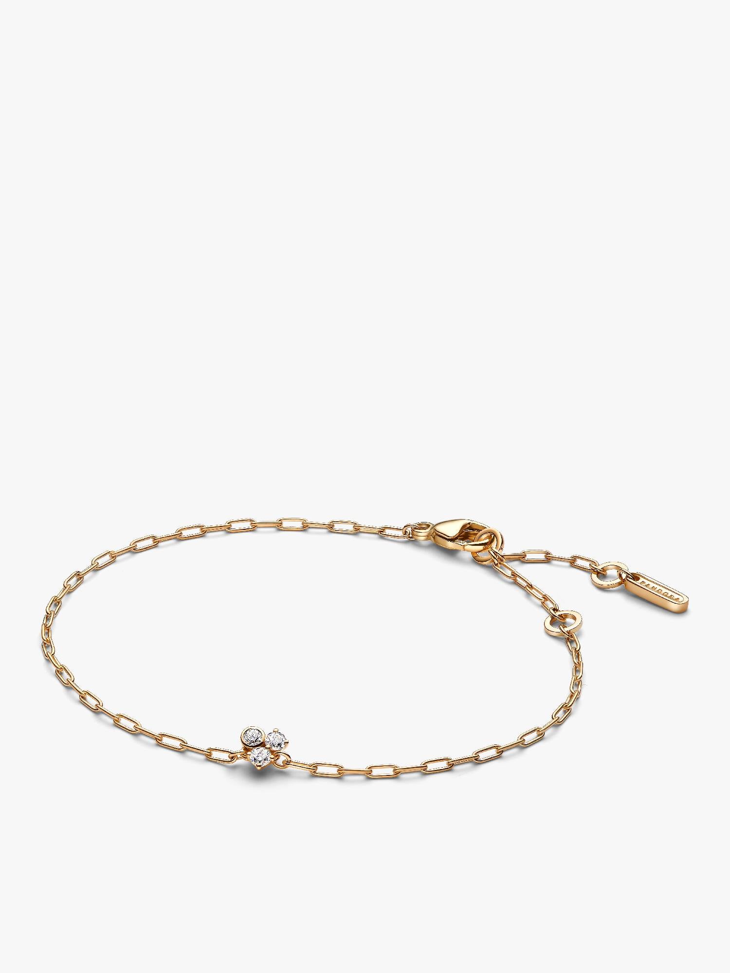 Pandora Era Bezel Lab-Grown Diamond Cluster Paperclip Chain Bracelet