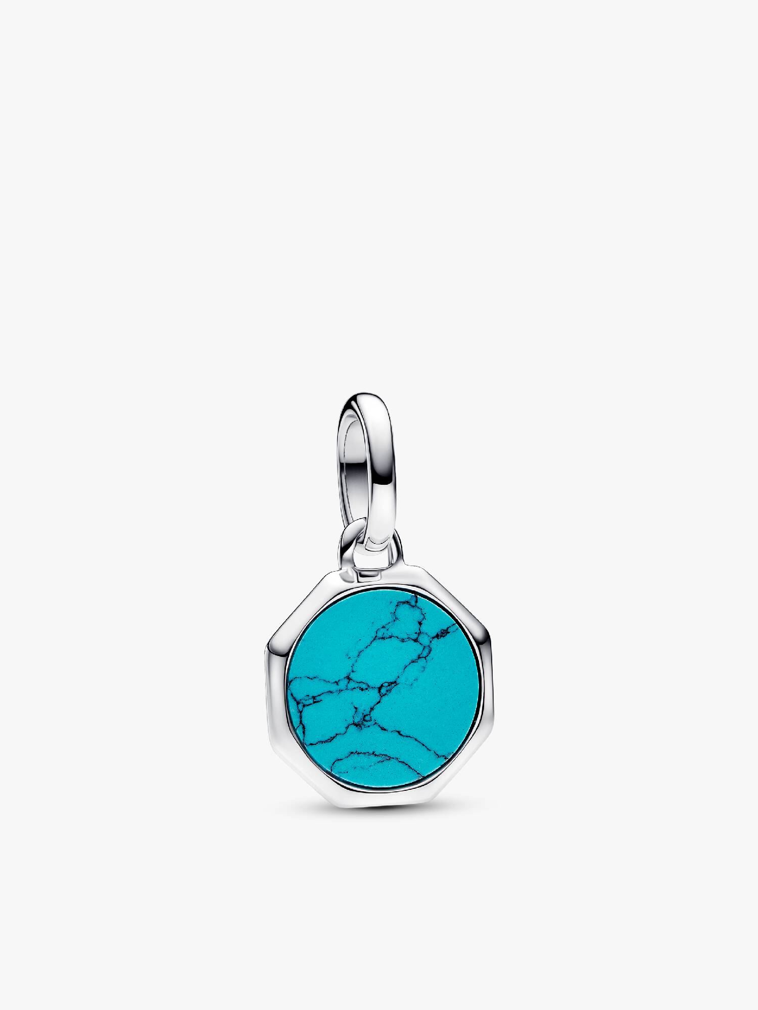 Turquoise-coloured Engravable Mini Medallion Charm