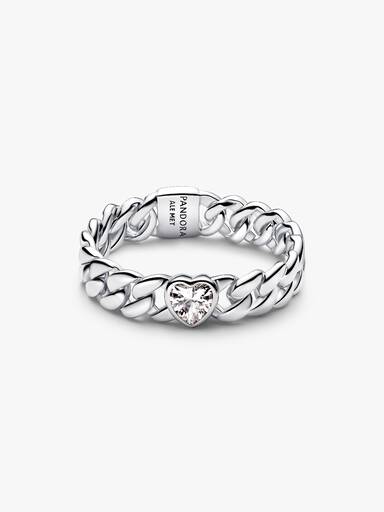 Heart Cuban Chain Ring