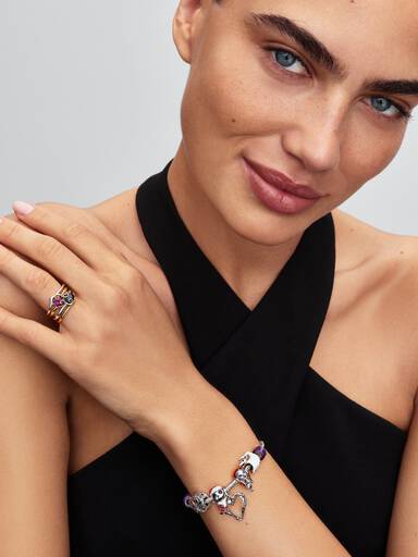Heart Clasp Faceted Snake Chain Bracelet