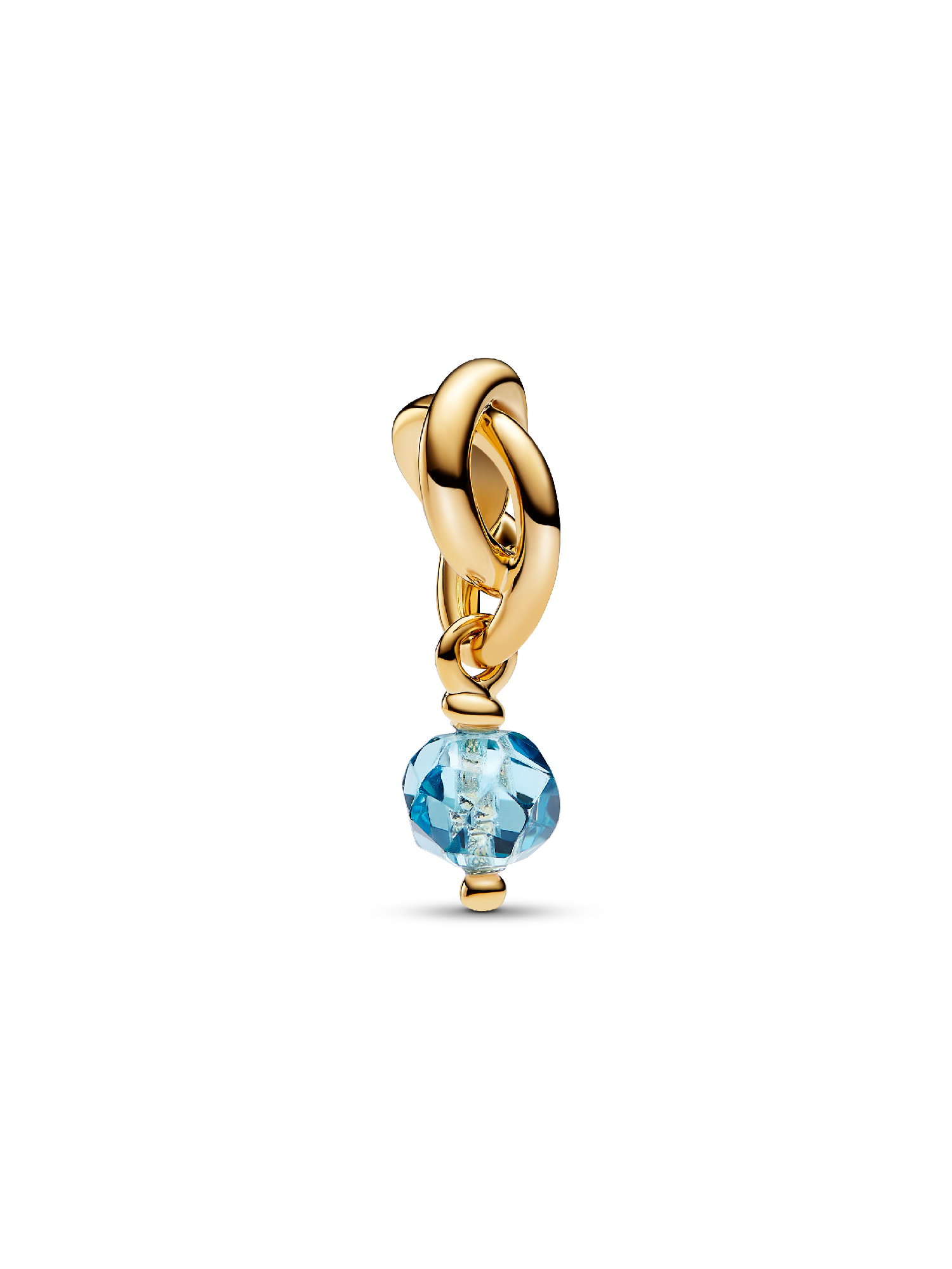 March Crystal Birthstone Eternity Circle Dangle Charm