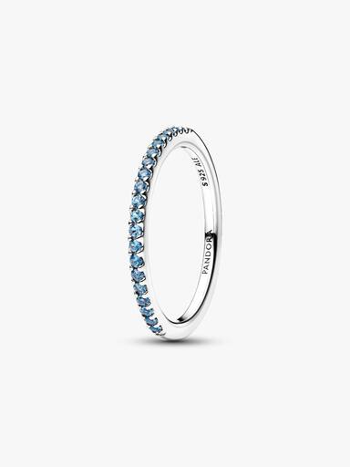 Sparkling Aquamarine Half-Eternity Band Ring