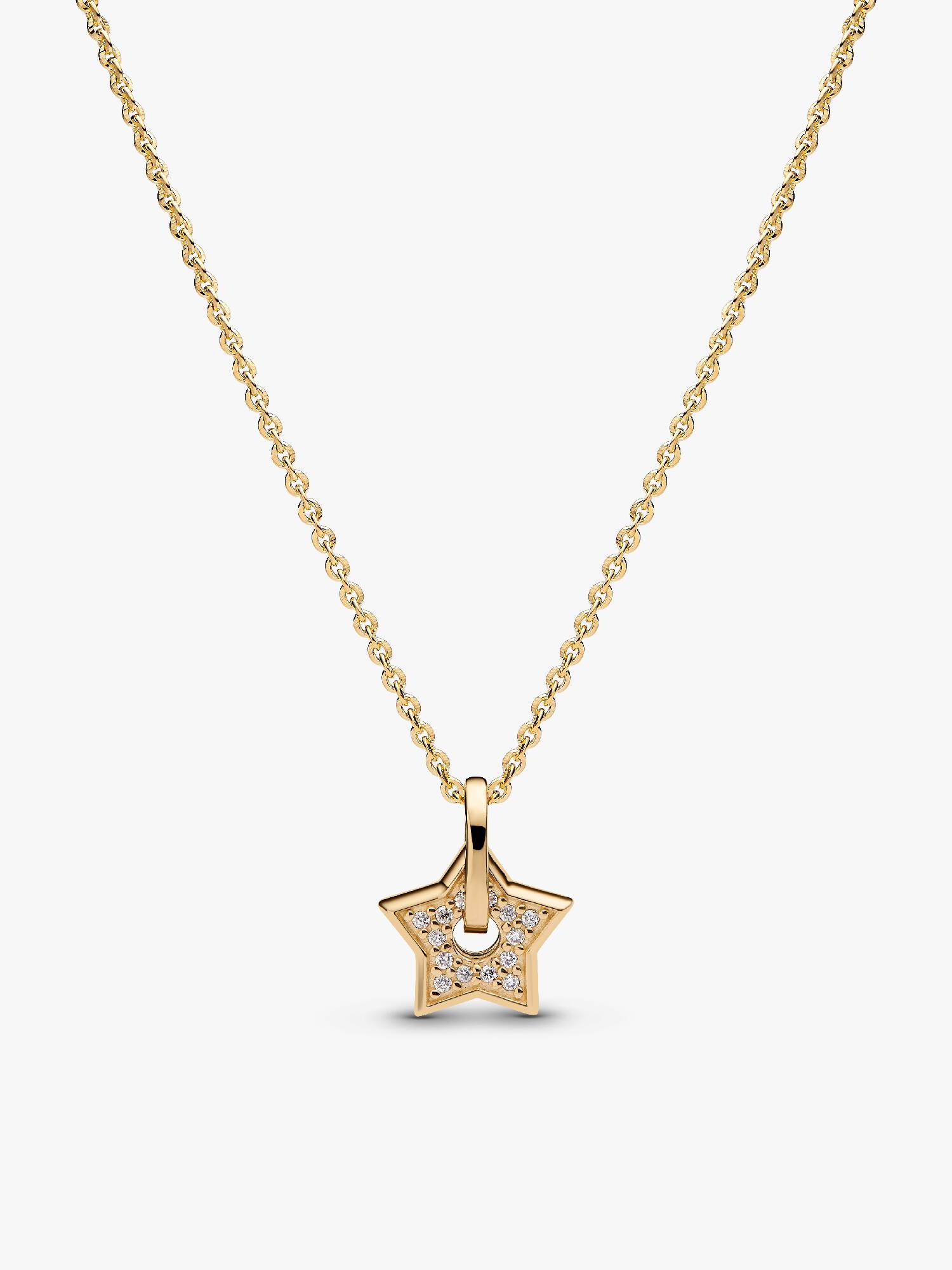 14k Gold Lab-grown Diamond Pavé Star Pendant Necklace
