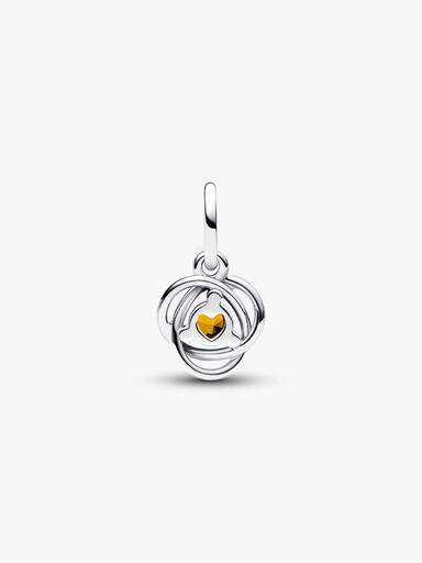 November Crystal Birthstone Eternity Circle Dangle Charm