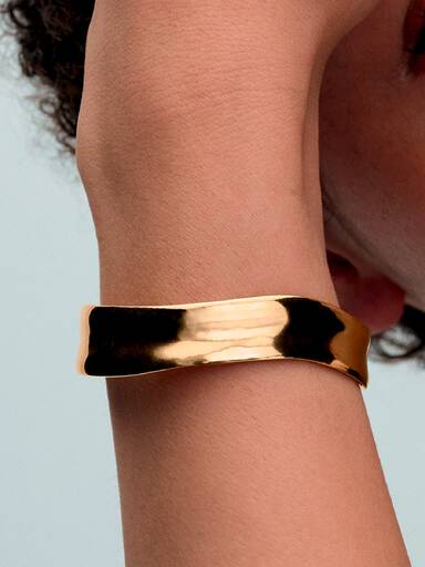 Organically Shaped Broad Open Bangle