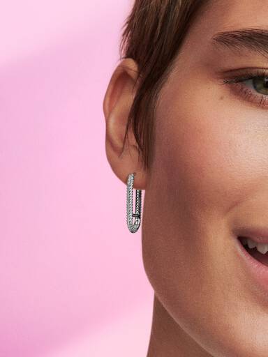 Extended Pavé Link Single Earring
