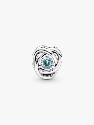 March Crystal Birthstone Eternity Circle Charm