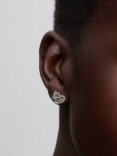 Entwined Heart & Butterfly Stud Earrings