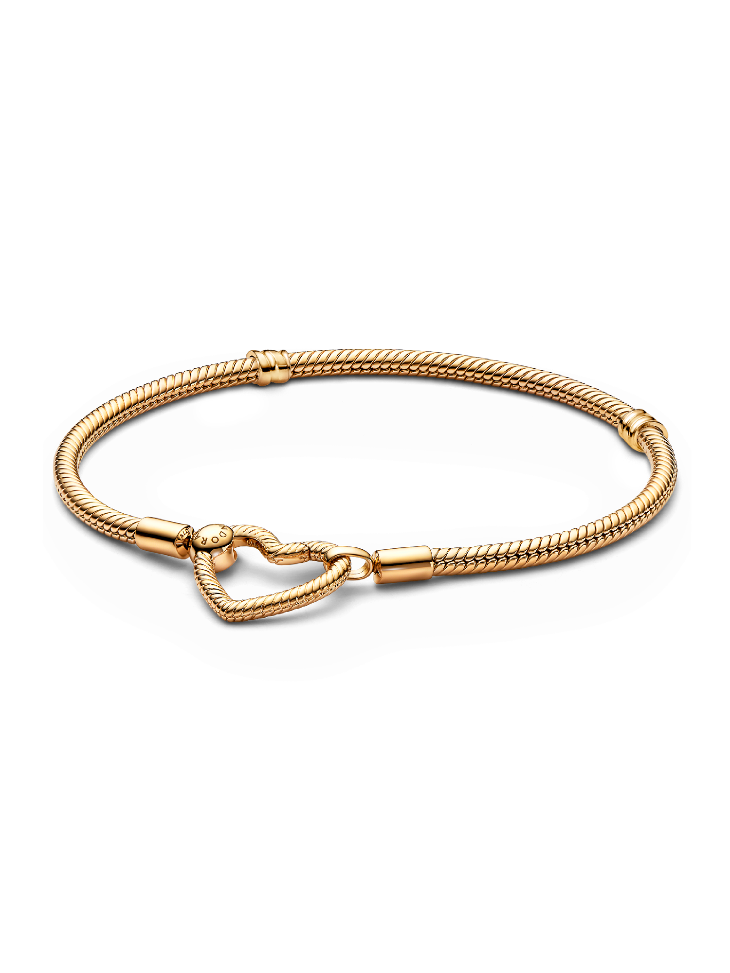 Pandora Moments Heart Closure Snake Chain Bracelet