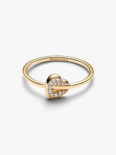 14k Gold Lab-grown Diamond Pavé Heart Ring