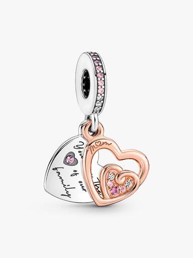 Entwined Infinite Hearts Double Dangle Charm
