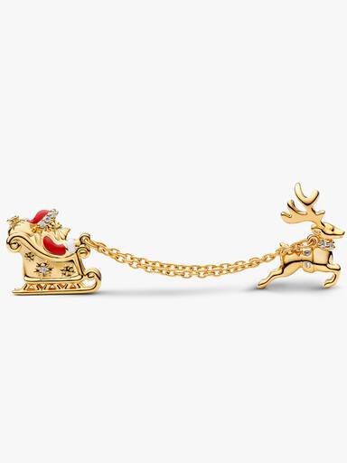 Santa Sleigh Double Charm