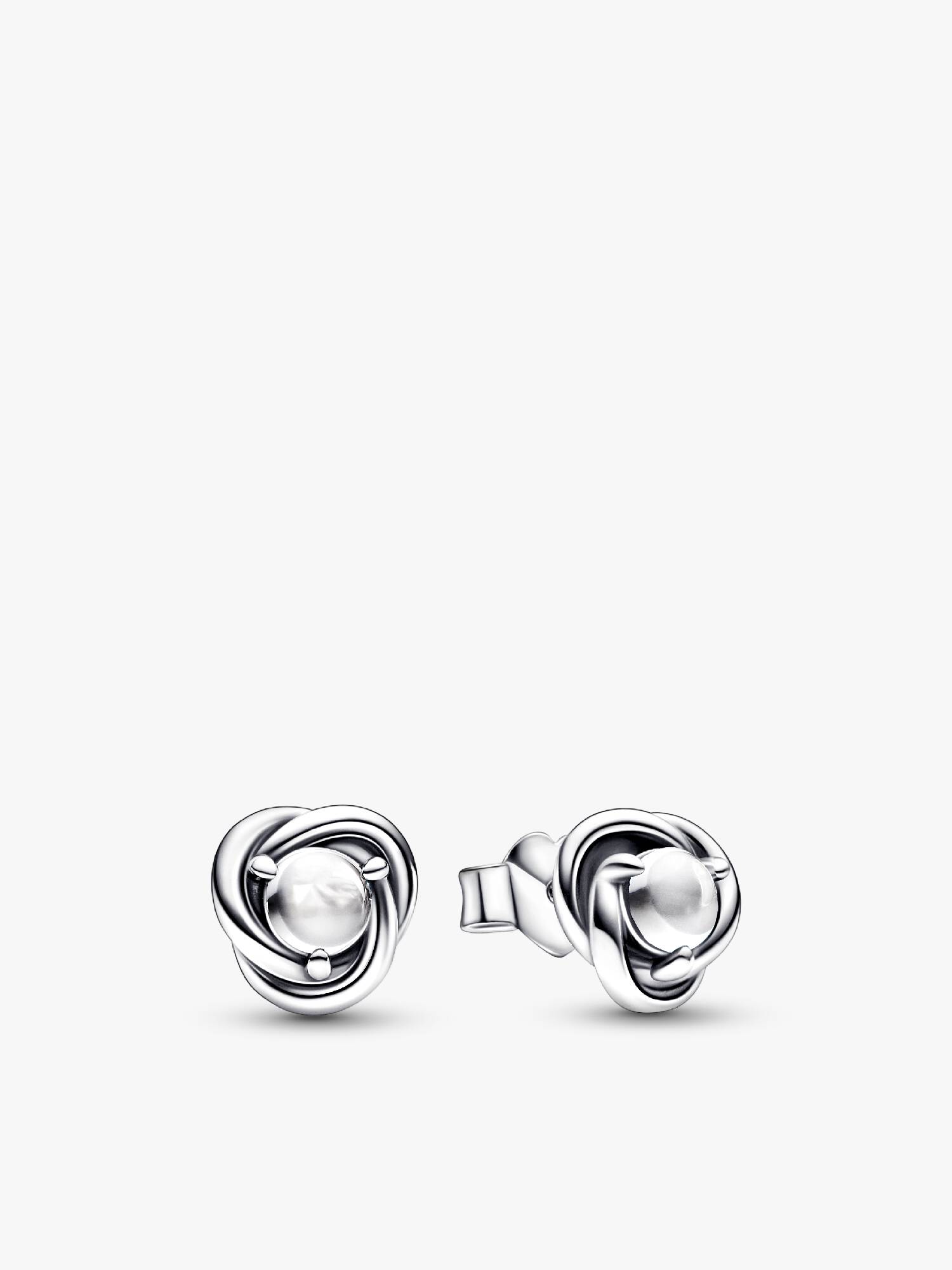 April Crystal Birthstone Eternity Circle Stud Earrings