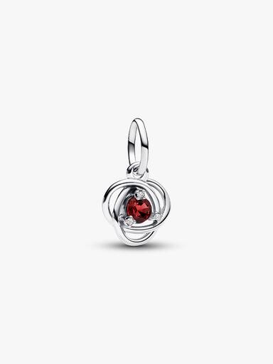 July Crystal Birthstone Eternity Circle Dangle Charm
