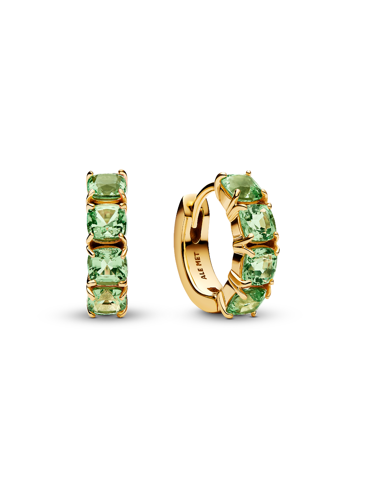 Green Hoop Earrings