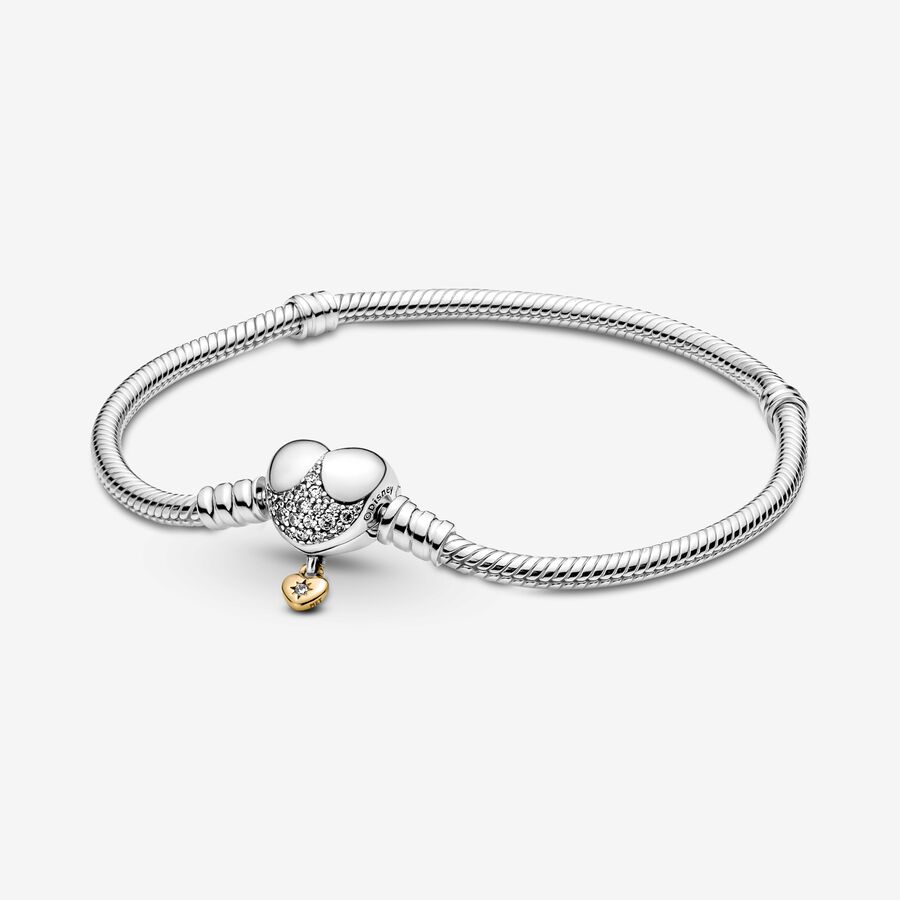 Disney Princess Pandora Moments Heart Snake Chain Bracelet image number 0
