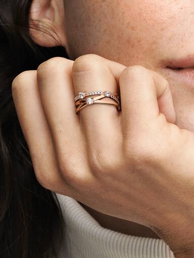 Sparkling Triple Band Ring