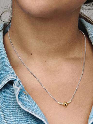 Marvel Captain Marvel Octogram Star Two-Tone Pendant Necklace