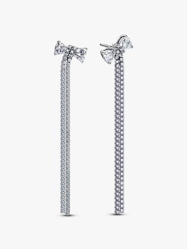 Pavé Bow Drop Earrings