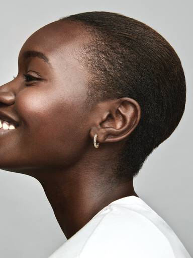 Sparkling Row Eternity Hoop Earrings