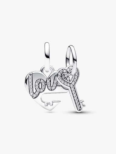 Splittable Heart & Key Dangle Charm