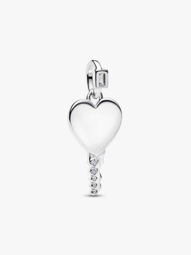 Engravable Heart Key Pendant