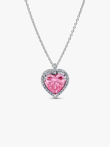 Pink Halo Heart Collier Necklace