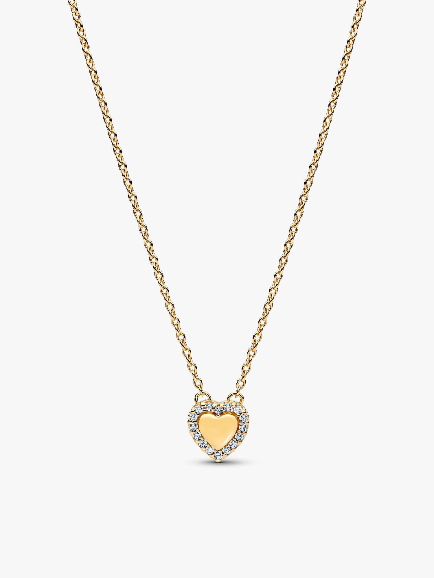 Engravable Heart Halo Collier Necklace