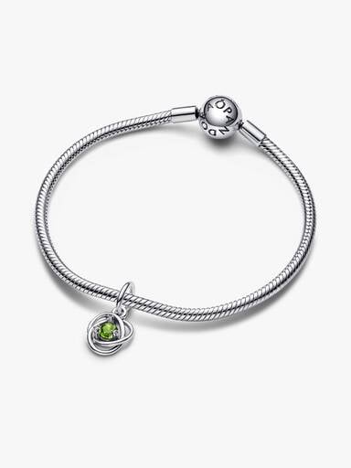 August Crystal Birthstone Eternity Circle Dangle Charm
