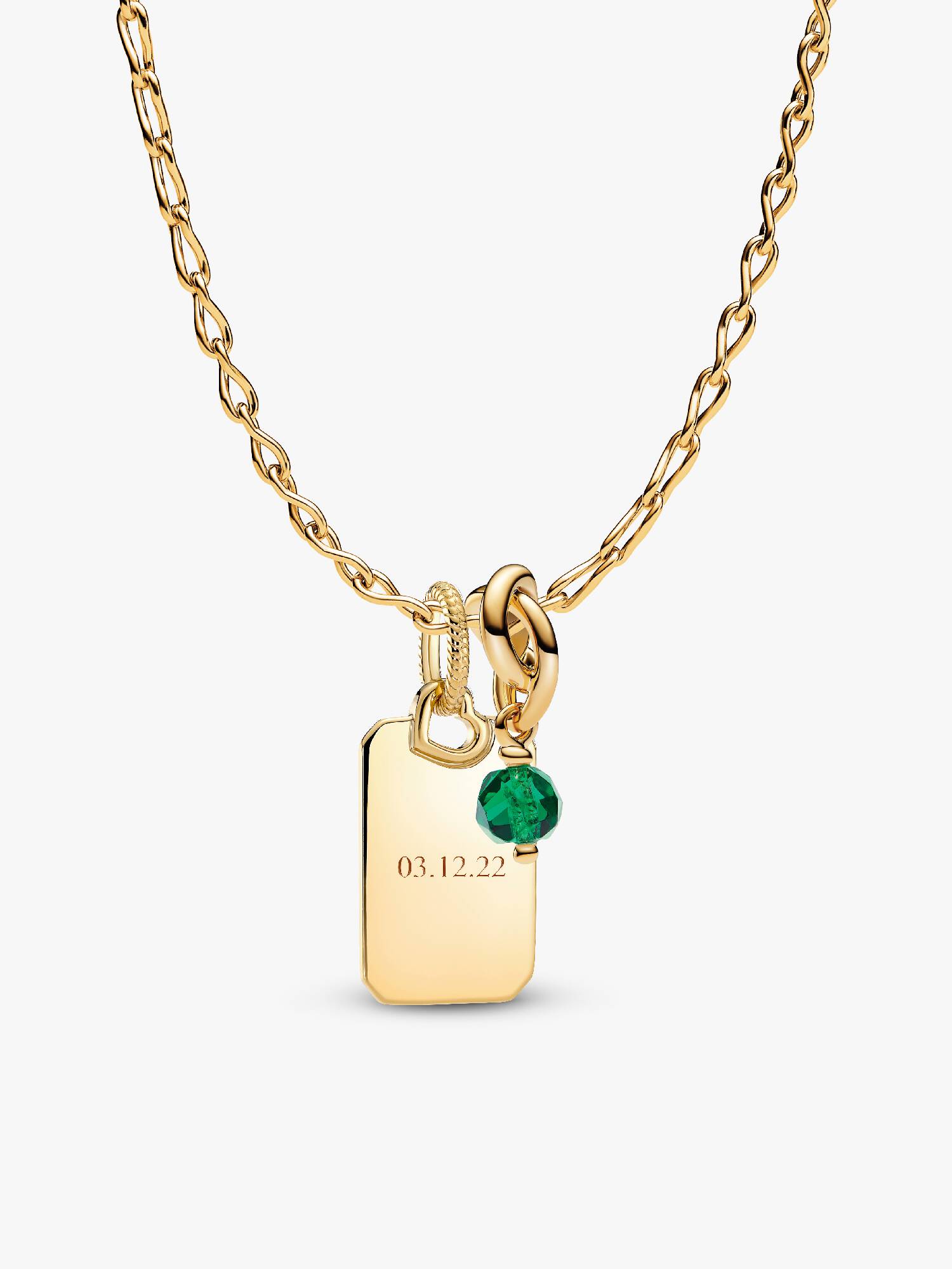 May Crystal Birthstone Engravable Necklace Set