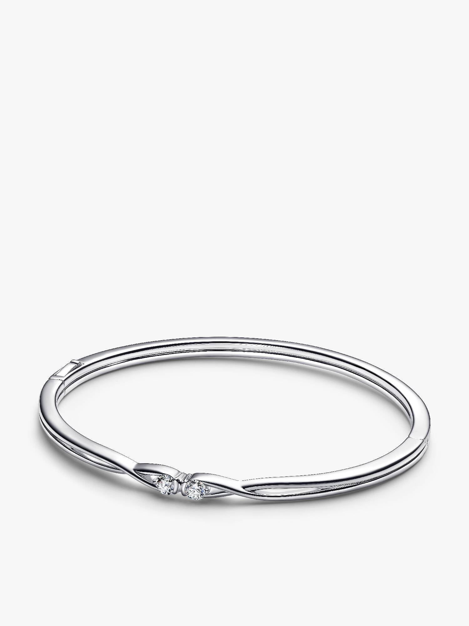 Pandora Infinite Sterling Silver Double Facing Lab-Grown Diamond Bangle