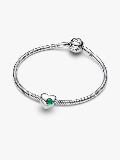 Engravable May Crystal Birthstone Heart Charm