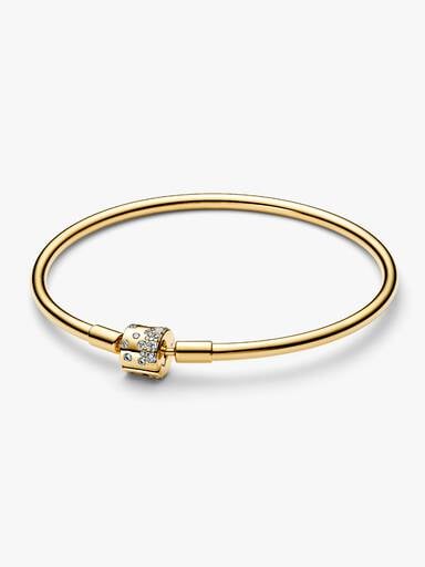 Sparkling Barrel Clasp Bangle