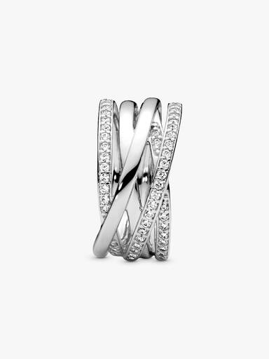 Sparkling & Polished Lines Ring