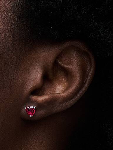 Red Heart Stud Earrings