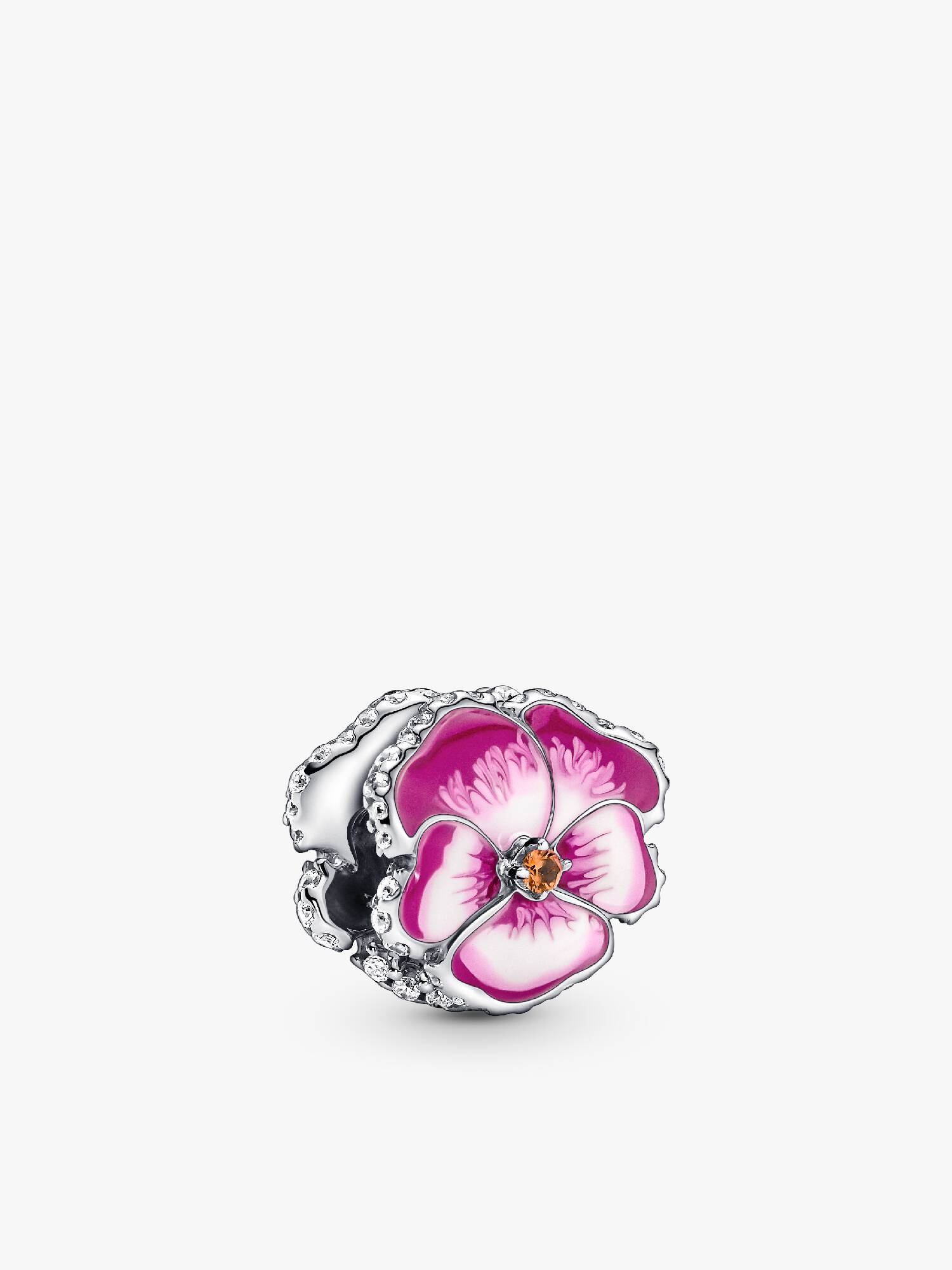 Pink Pansy Flower Charm