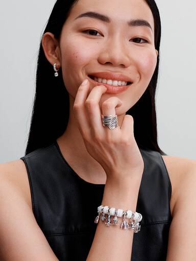 Pavé Dangle Hoop Earrings