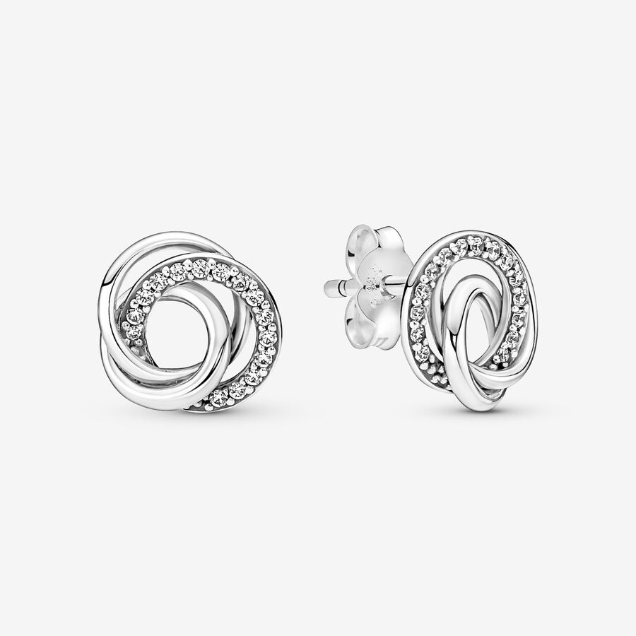 Family Always Encircled Stud Earrings | Sterling silver | Pandora NZ