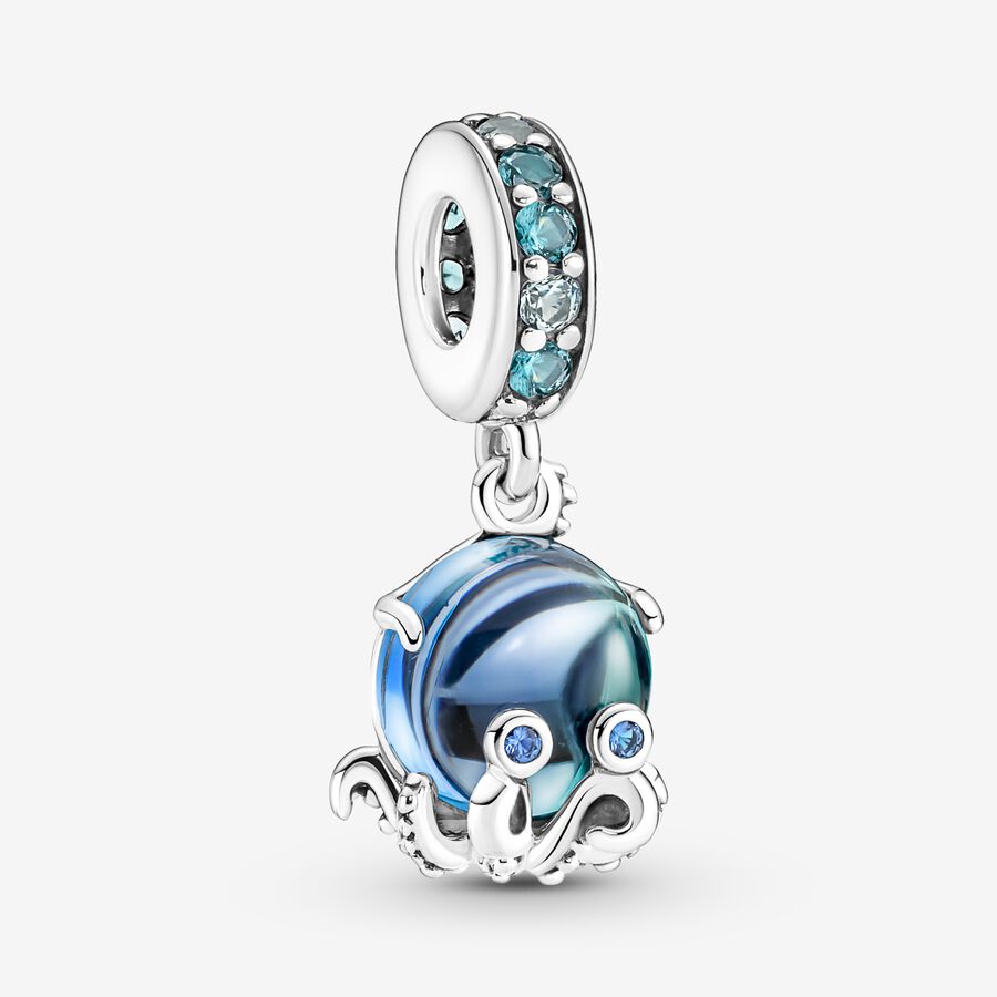 Murano Glass Cute Octopus Dangle Charm image number 0