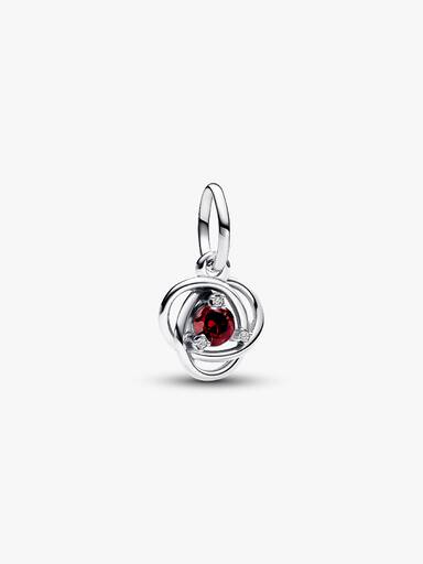 January Crystal Birthstone Eternity Circle Dangle Charm