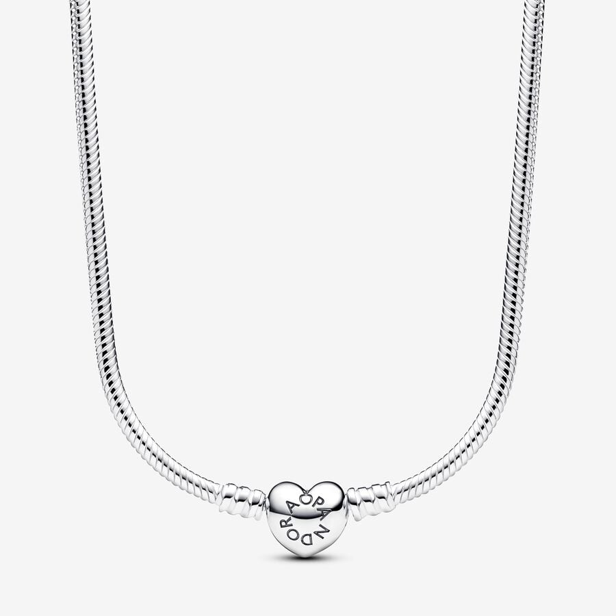 Pandora Moments Heart Clasp Snake Chain Necklace image number 0