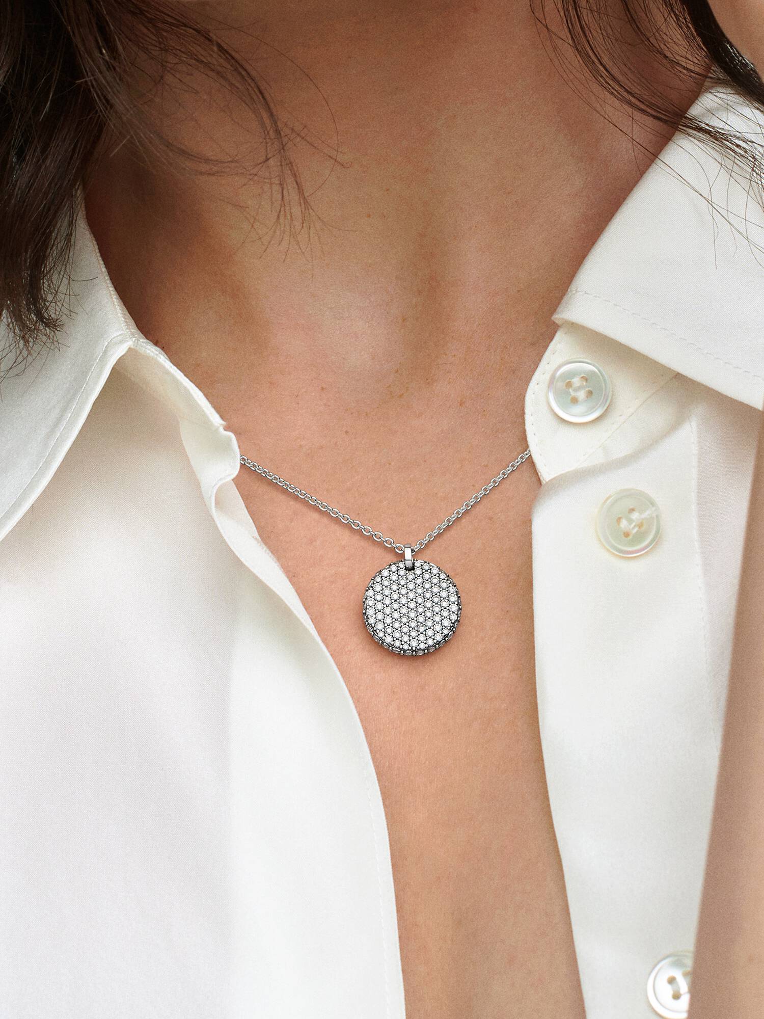 Pandora Timeless Pavé Round Pendant Necklace