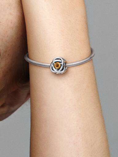 November Crystal Birthstone Eternity Circle Charm