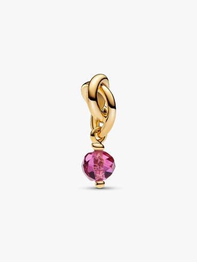October Crystal Birthstone Eternity Circle Dangle Charm