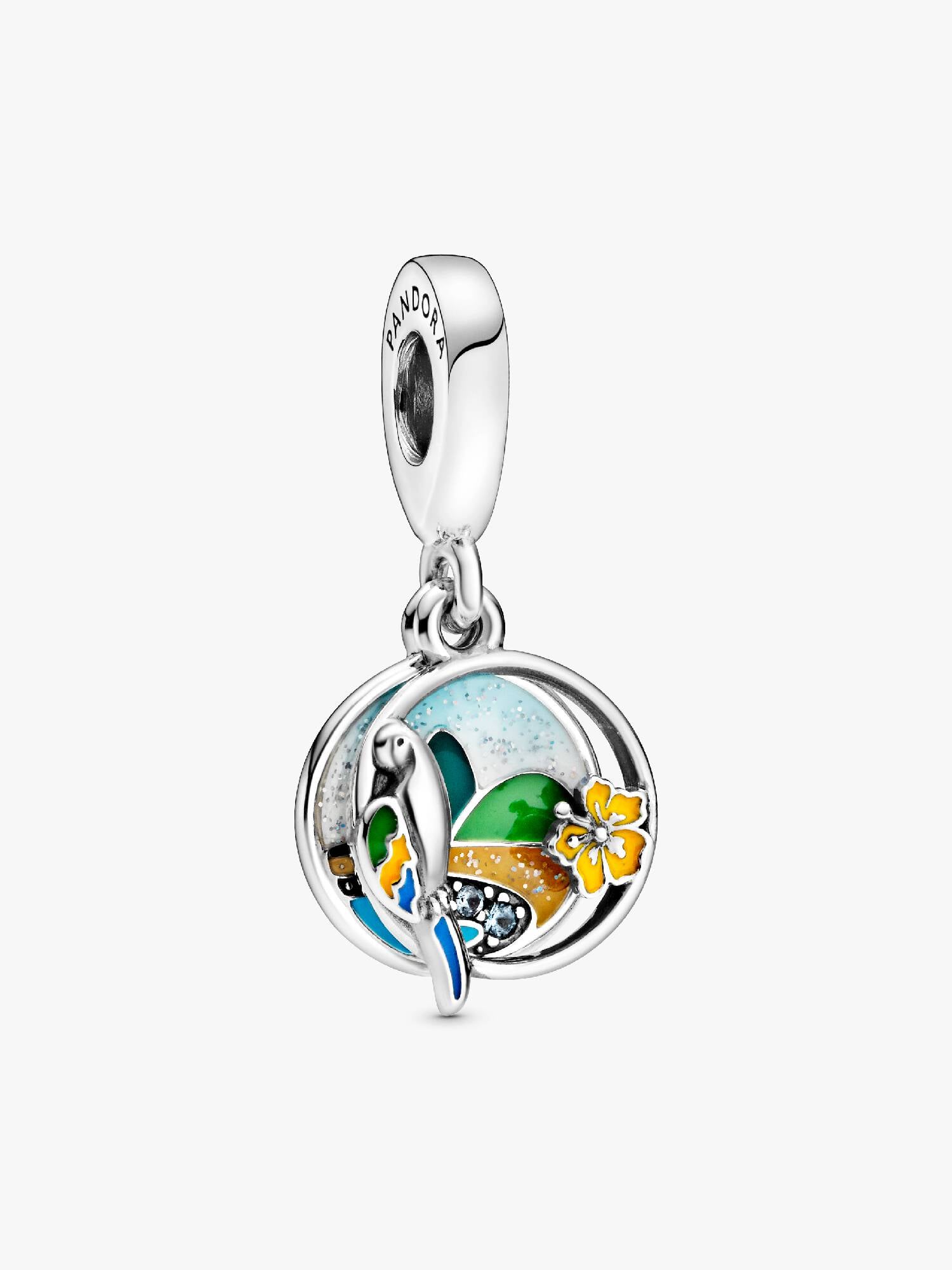 Brazil Beach & Parrot Dangle Charm