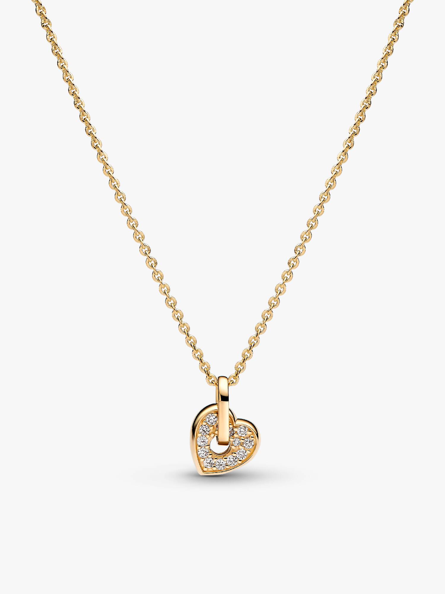 14k Gold Lab-grown Diamond Pavé Heart Pendant Necklace