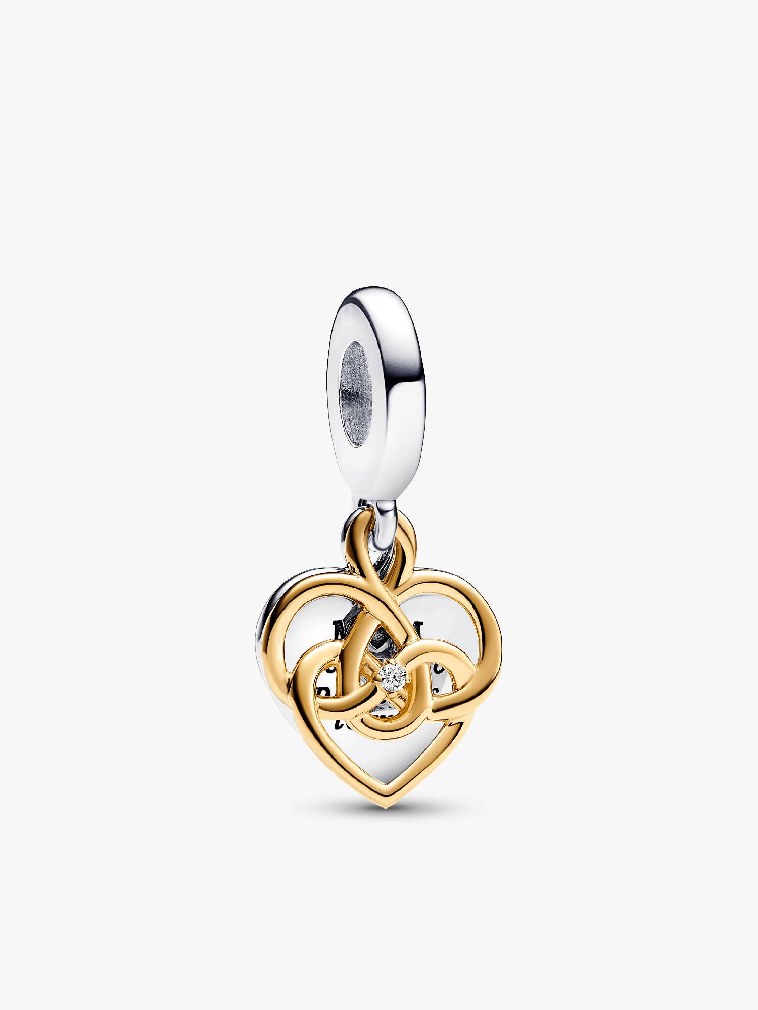 Lab-grown Diamond Engravable Mum Double Dangle Charm