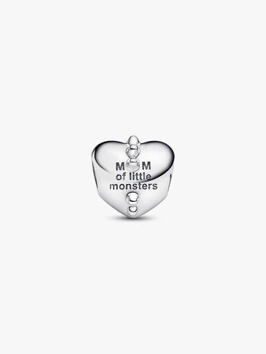 Mum's Little Monsters Heart Charm