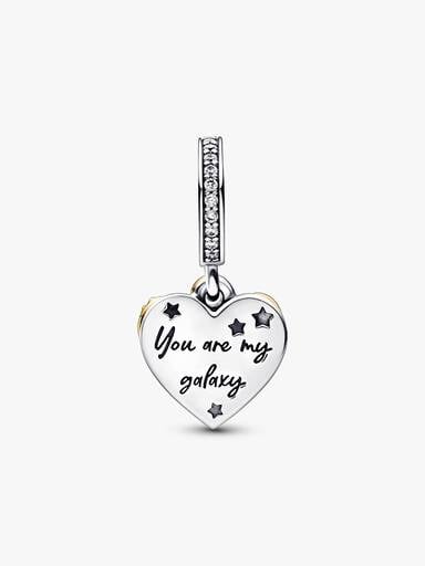 Shooting Star Hearts Double Dangle Charm