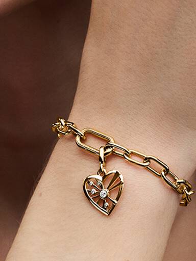 Heart & Rays Medallion Charm